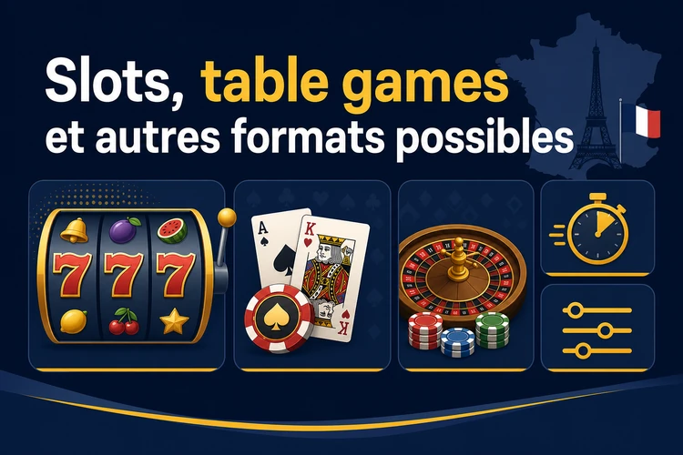 Slots, table games et autres formats possibles