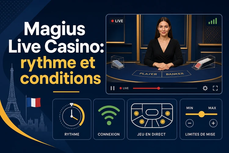 Magius Live Casino: live dealer, rythme et conditions