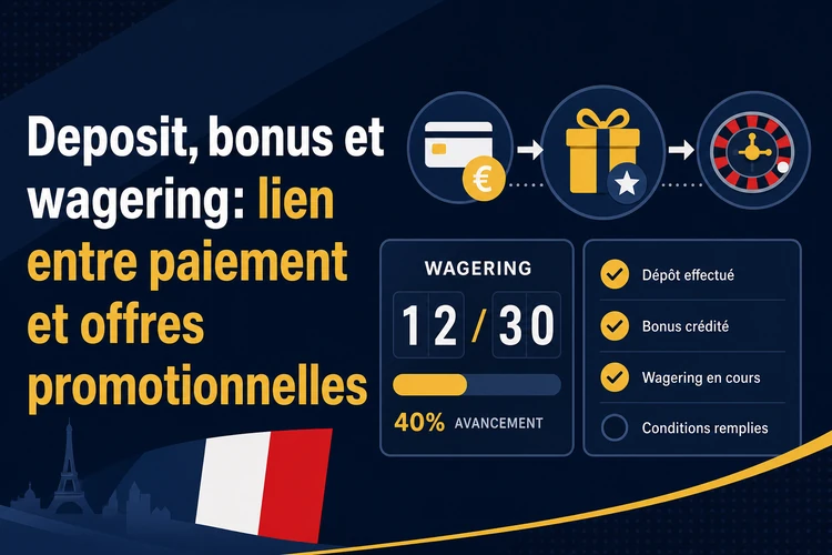 Deposit, bonus et wagering: lien entre paiement et offres promotionnelles